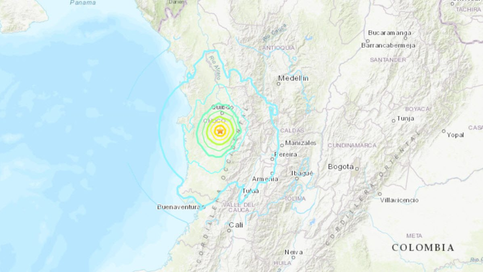 Un sismo de magnitud 5.7 sacudió Colombia