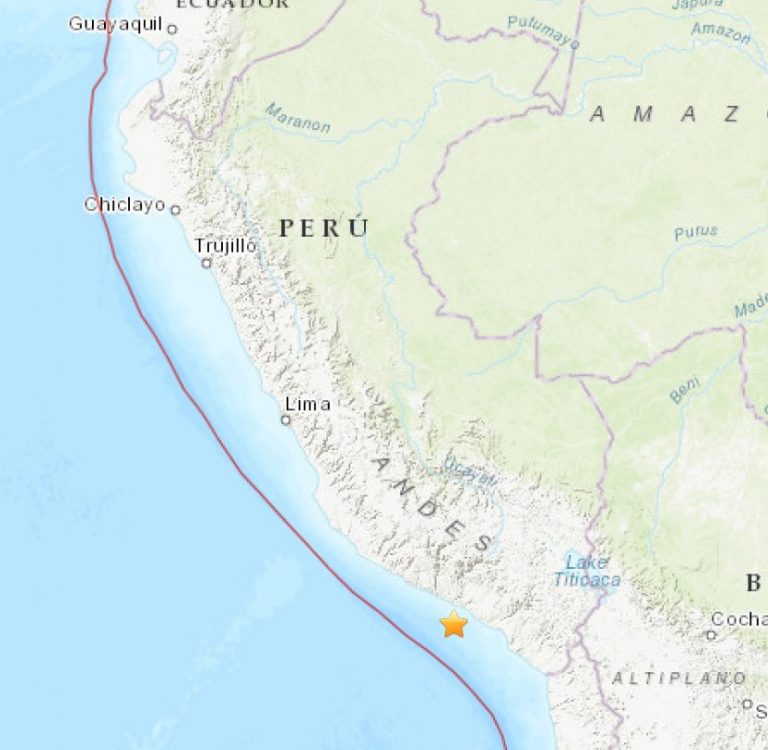 Un sismo de magnitud 5.7 sacudió la región peruana de Arequipa