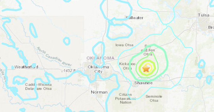 Un sismo de magnitud 5.1 sacude Oklahoma  – Videos