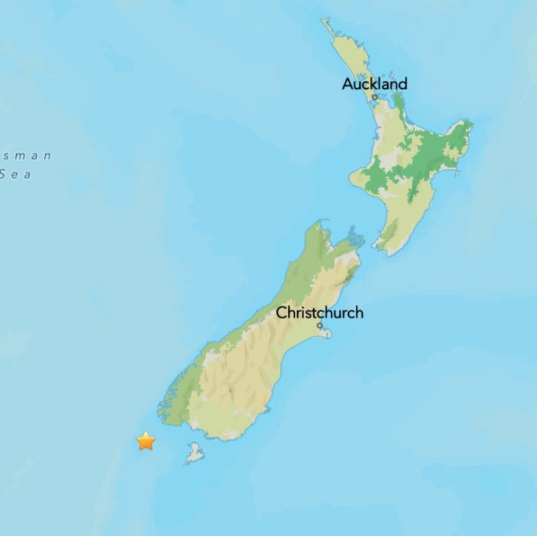 Terremoto de magnitud 6,8 sacude la costa de Riverton en Nueva Zelanda